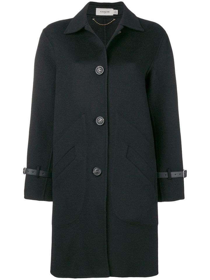 Coach Single Breasted Coat - Black