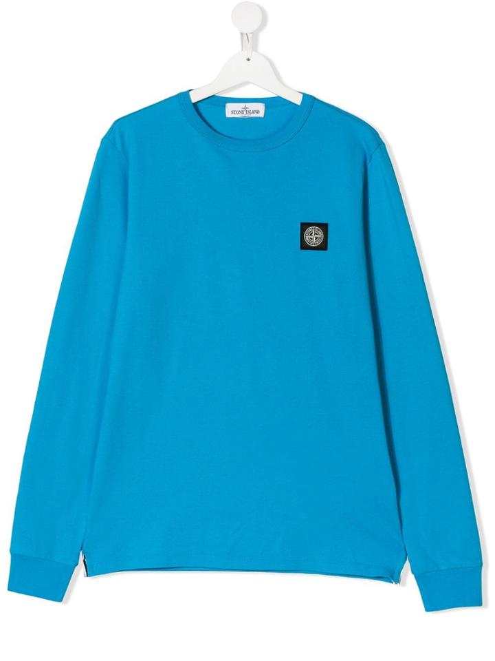 Stone Island Junior Teen Round Neck T-shirt - Blue