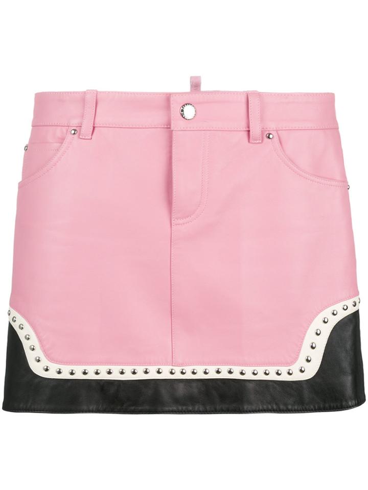 Dsquared2 Studded Mini Skirt - Pink & Purple