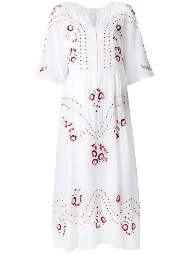 Vilshenko Embroidered Floral Midi Dress - White