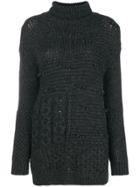 Simone Rocha Patchwork Turtleneck Sweater - Grey