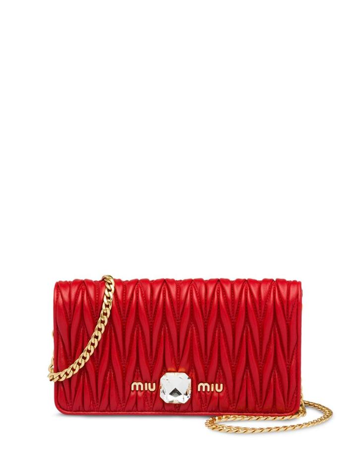 Miu Miu Matelassé Crystal Mini-bag - Red