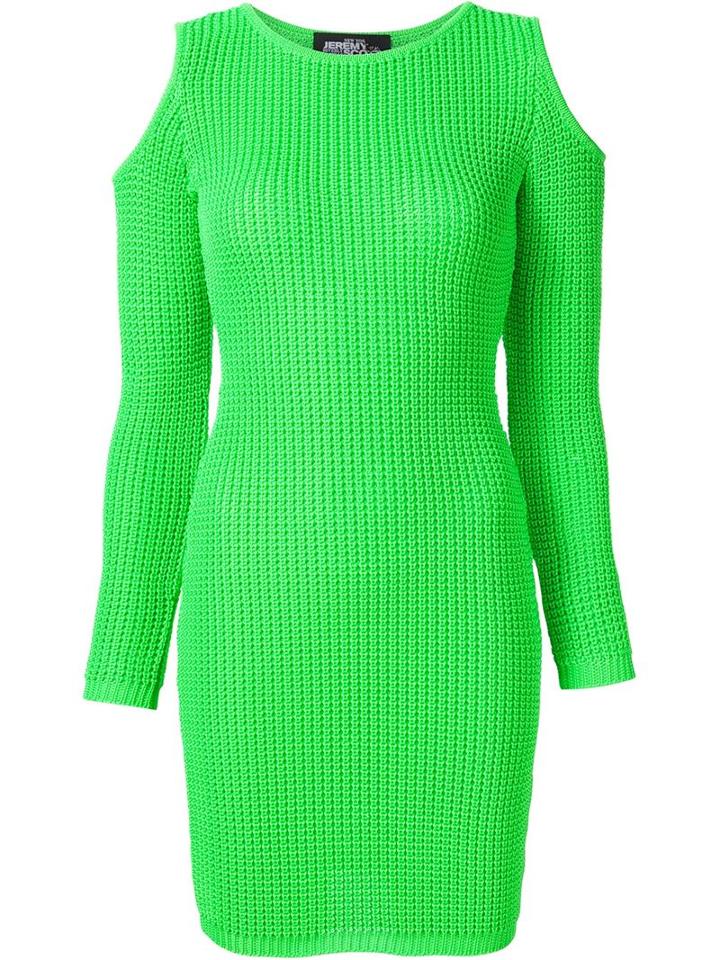 Jeremy Scott Cut-out Shoulder Knit Dress
