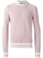 Loro Piana Hooded Contrast Trimmings Jumper, Men's, Size: 54, Pink/purple, Silk/cashmere