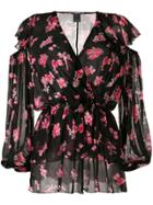 Pinko Abstract Floral Print Blouse - Black