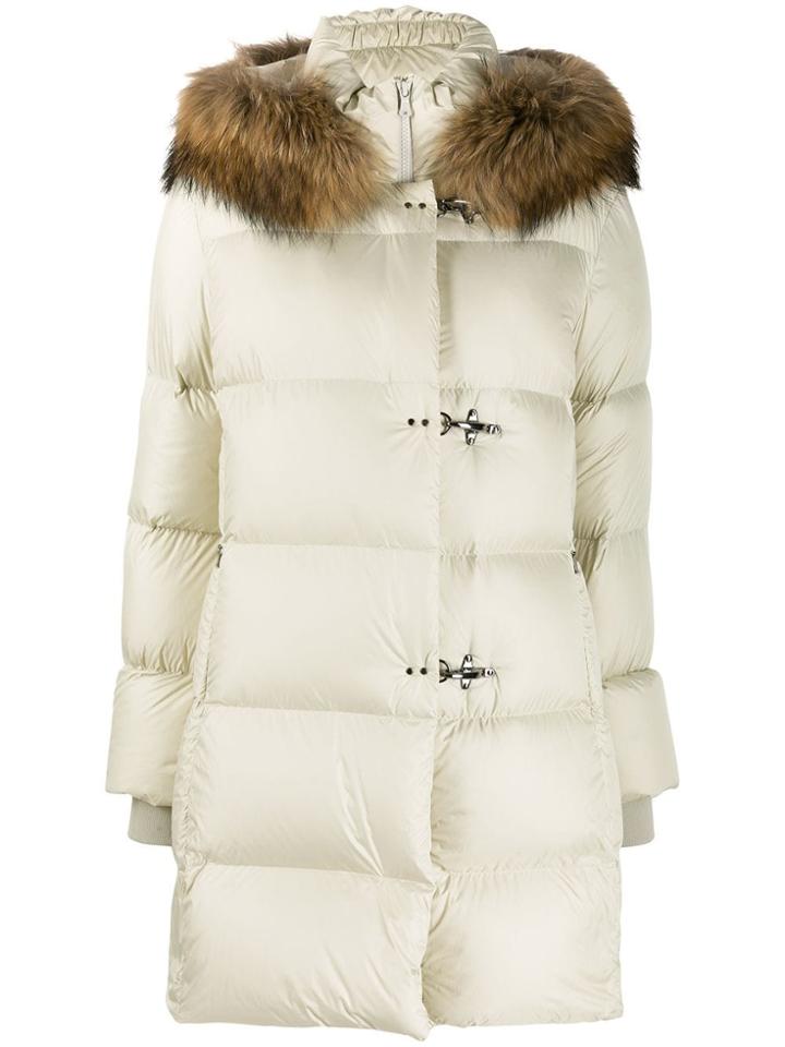 Fay Lobster-fastening Padded Coat - Neutrals