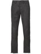 Off-white Distressed Slim Fit Jeans, Men's, Size: 36, Grey, Cotton/spandex/elastane