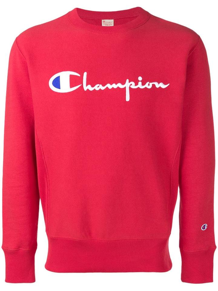 Champion Logo Print Sweatshirt - Red