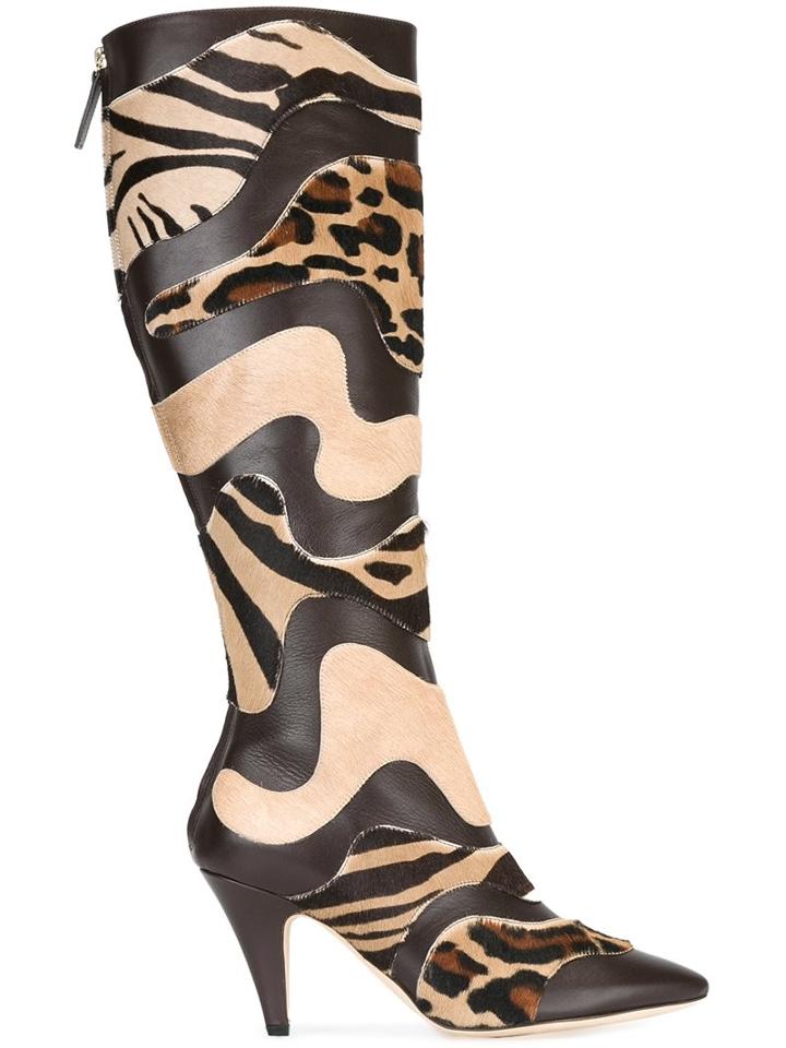 Alberta Ferretti Animal Print Boots