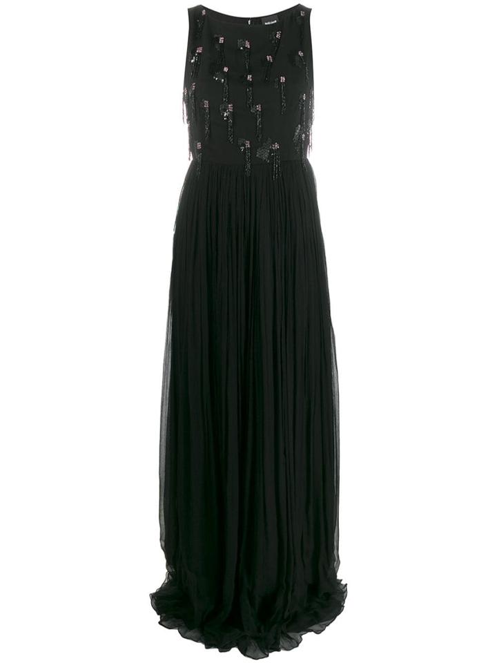 Just Cavalli Sequinned Detailed Sleeveless Gown - Black