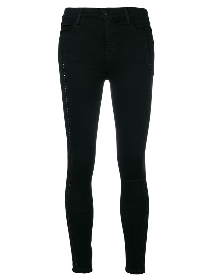 J Brand Stretch Skinny Cropped Trousers - Black