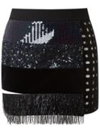 Giuliana Romanno Appliqué Mini Skirt, Women's, Size: 38, Black, Polyester