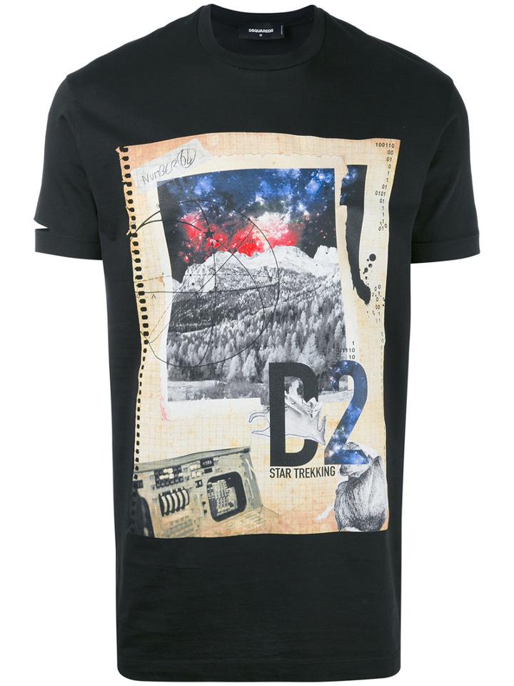 Star Trekking T-shirt - Men - Cotton - Xl, Black, Cotton, Dsquared2