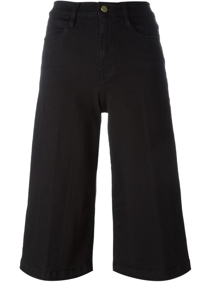 Frame Denim Flared Trousers, Women's, Size: 26, Black, Cotton/polyester/spandex/elastane