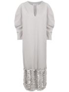 Gloria Coelho Cut Out Details Midi Dress - Grey
