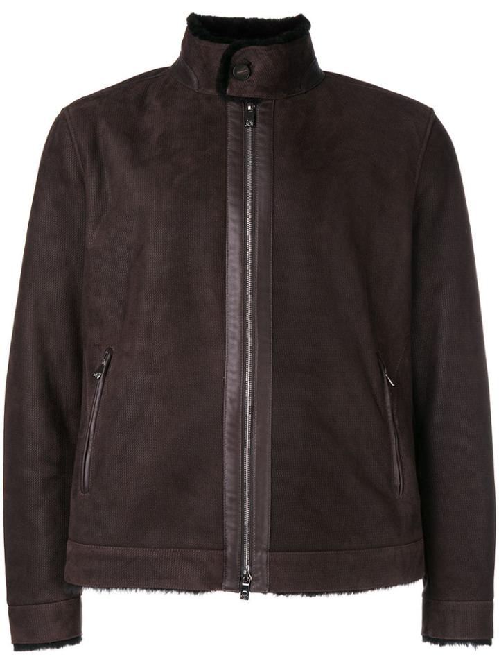 Corneliani Lined Leather Jacket - Brown
