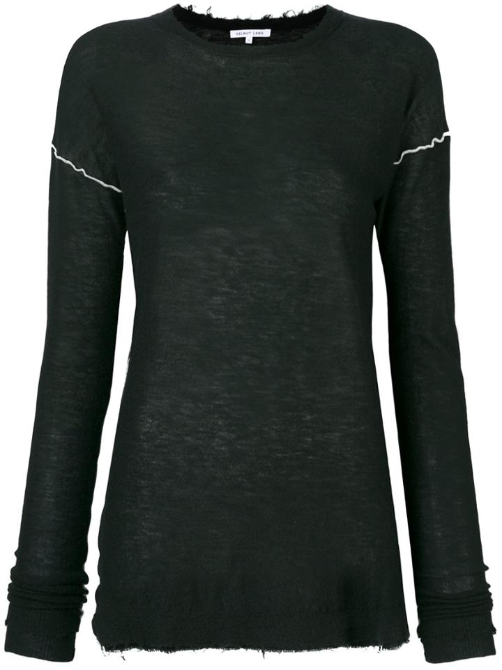 Helmut Lang Distressed Edge Sweater - Black