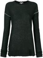 Helmut Lang Distressed Edge Sweater - Black