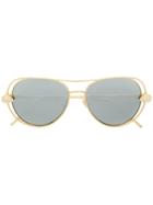 Boucheron Swarovski Crystal Aviator Sunglasses - Metallic