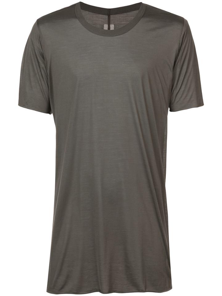 Rick Owens Crew Neck Long-line T-shirt - Grey