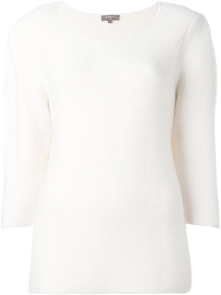 N.peal Garter Stitch Puff Sleeve Top
