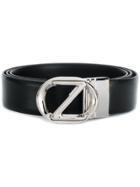 Z Zegna Logo Buckled Belt - Black