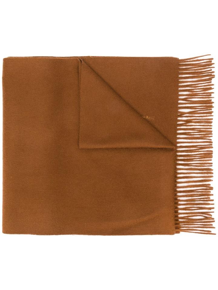 Mackintosh Bronze Cashmere Embroidered Scarf Acc-013/e - Brown