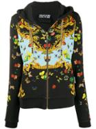 Versace Jeans Couture Bug Print Zipped Hoodie - Black