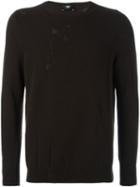 Yang Li Distressed Sweater, Men's, Size: 46, Brown, Cashmere/wool