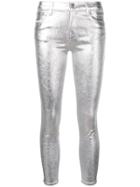 J Brand Metallic Skinny Jeans - Silver