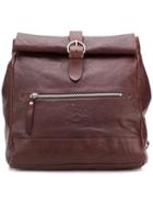 Il Bisonte Buckle Oversized Backpack - Brown