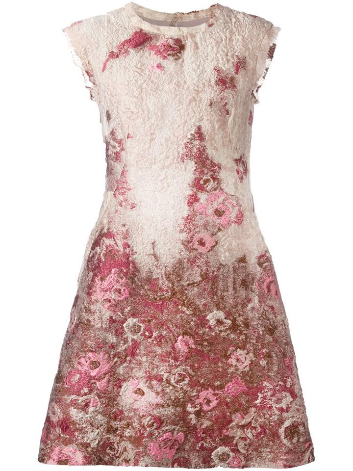 Alberta Ferretti Floral Jacquard Dress, Women's, Size: 48, Nude/neutrals, Silk/polyamide/other Fibers