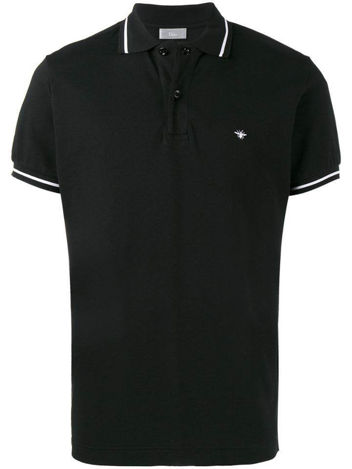 Dior Homme Bee Embroidered Polo Shirt - Black