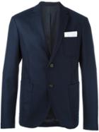 Neil Barrett Two Button Blazer, Men's, Size: 50, Blue, Polyester/spandex/elastane/viscose/virgin Wool
