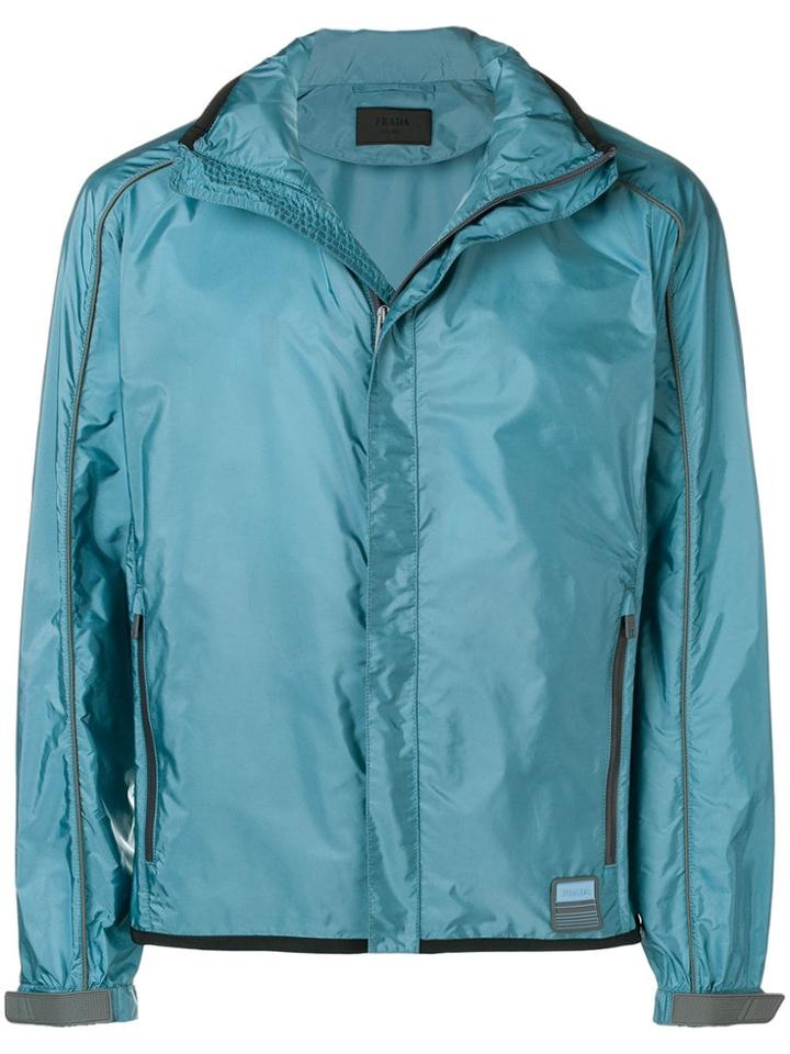 Prada Zip Front Windbreaker - Blue