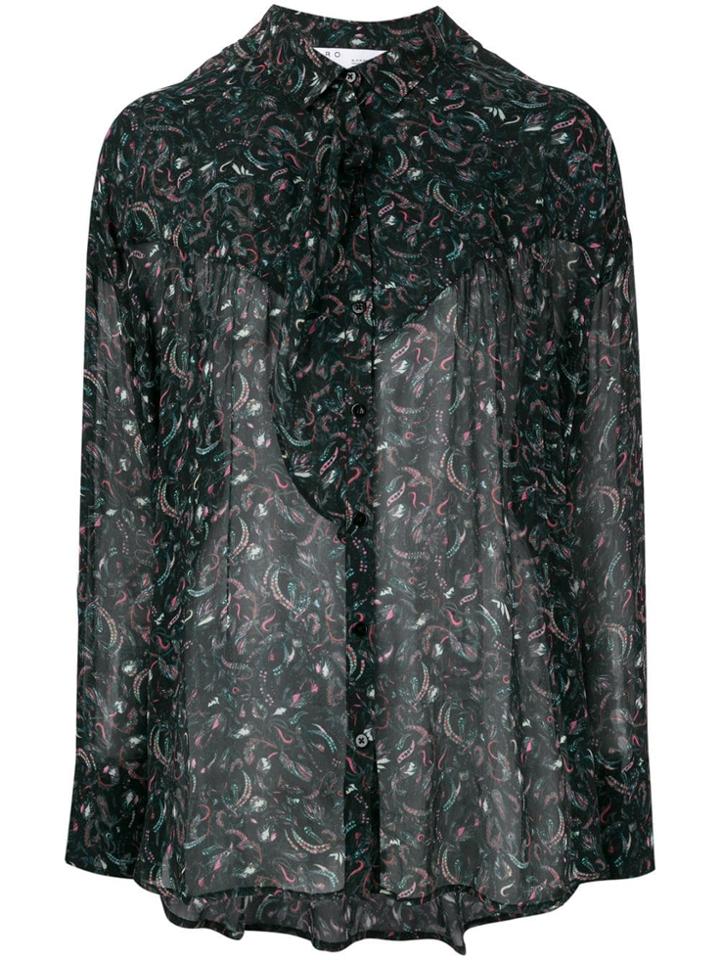 Iro Floral Print Shirt - Black