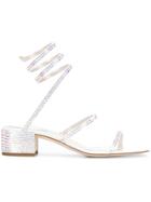 René Caovilla Crystal Embellished Sandals - White