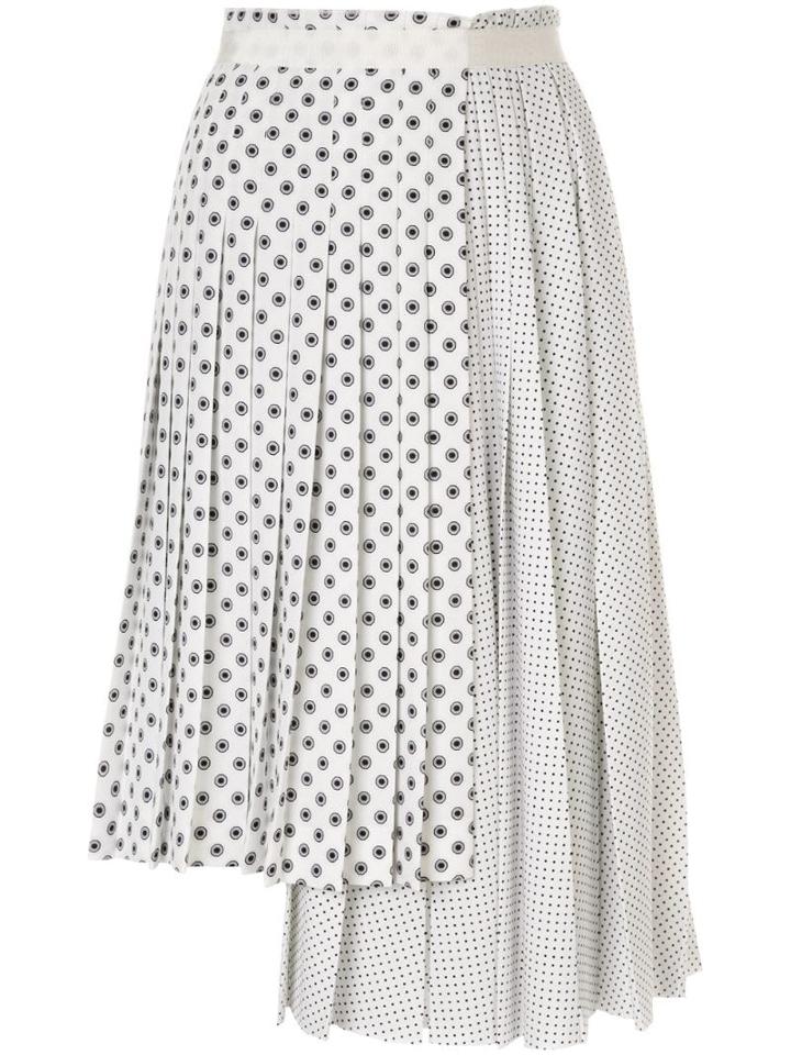 Ermanno Scervino Pleated Dots Skirt - White