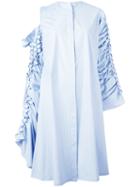 Reemami - Buttoned Sleeves Dress - Women - Cotton/polyester - S, Blue, Cotton/polyester