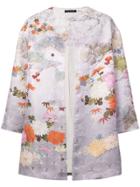 Josie Natori Jacquard Long Jacket - Pink & Purple