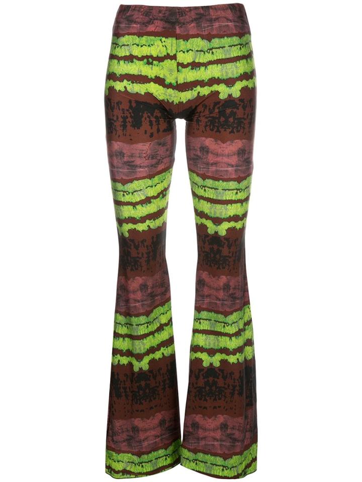 Barbara Bologna Rust-print Flared Leggings - Green