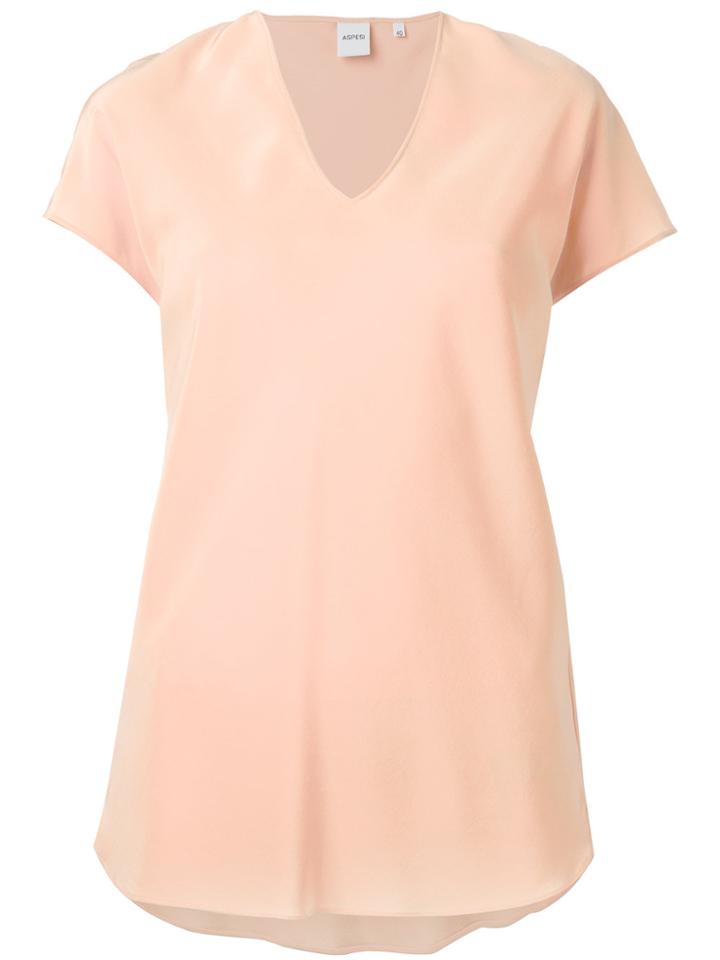 Aspesi V-neck Slim-fit T-shirt - Yellow & Orange