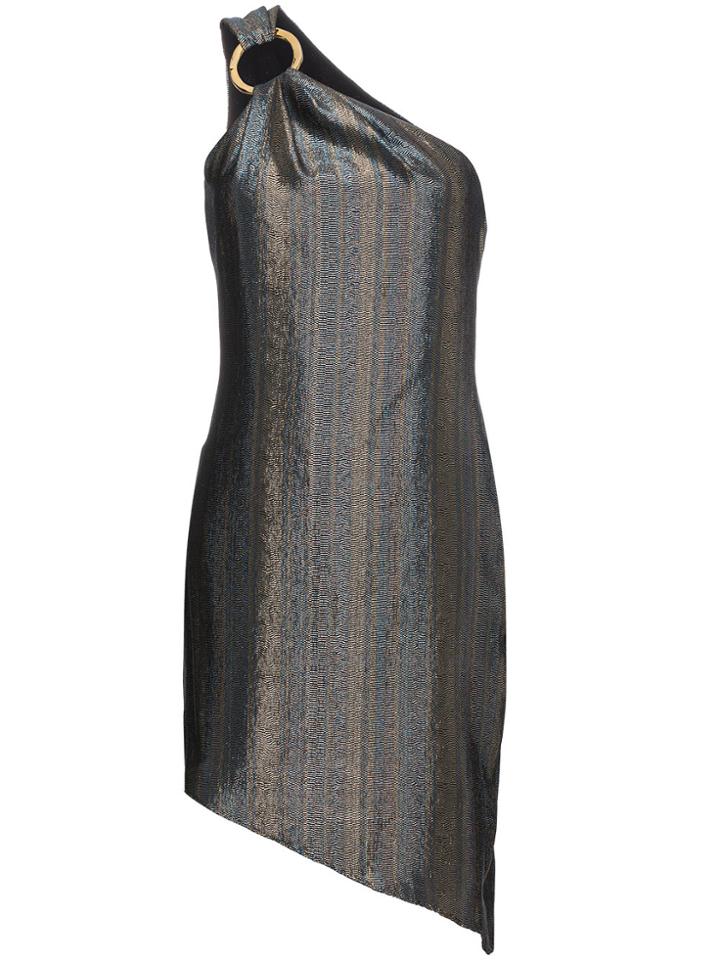 Haney Ophelia Asymmetric Dress - Metallic