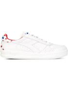 Diadora Star Print Sneakers, Men's, Size: 8, White, Leather/cotton/rubber