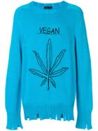 Riccardo Comi Distressed Vegan Sweater - Blue