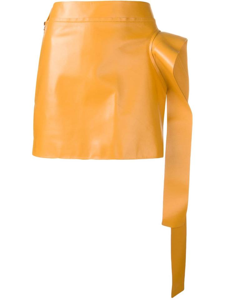 Jw Anderson Draped Lambskin Skirt - Yellow