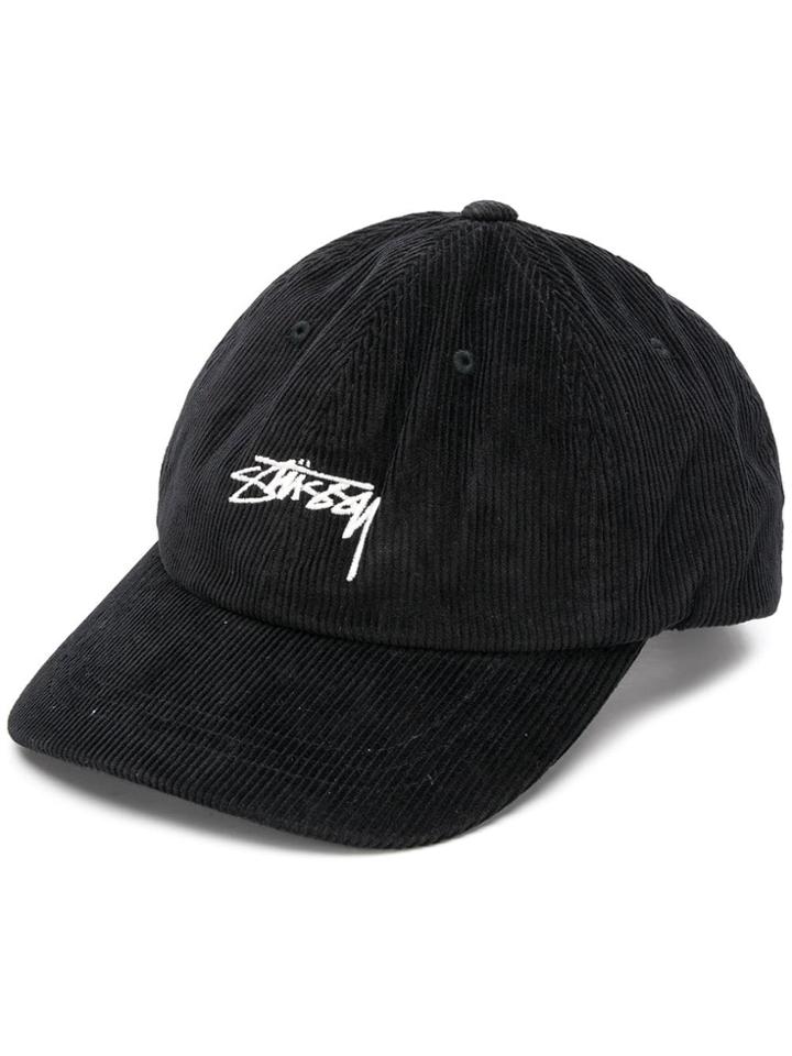 Stussy Corduroy Logo Cap - Black