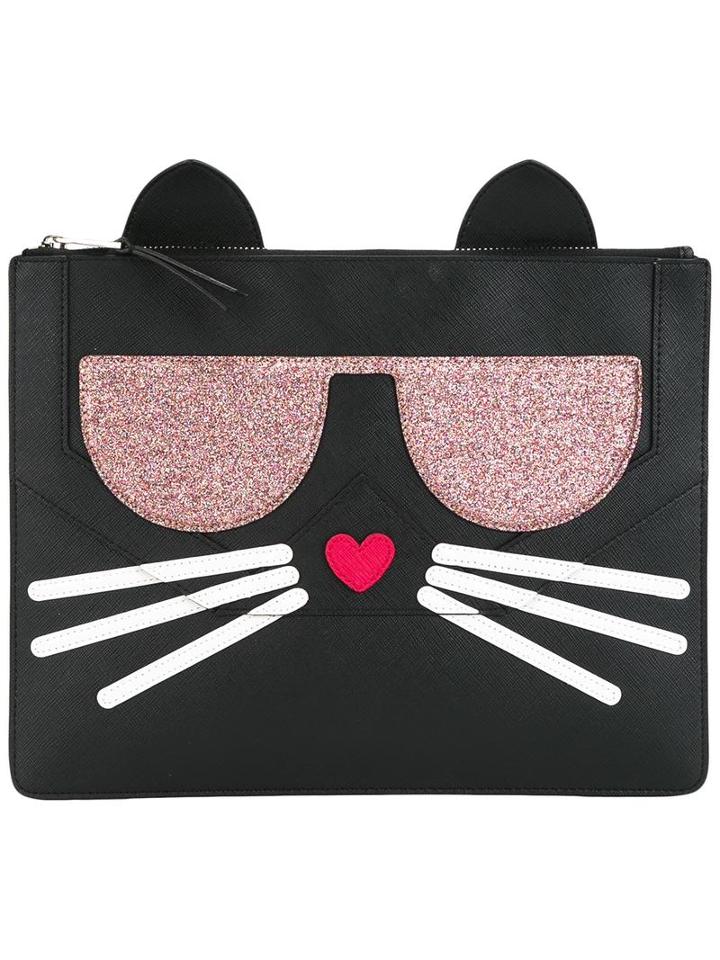 Karl Lagerfeld Kocktail Clutch, Women's, Black, Leather