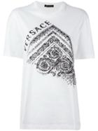 Versace Painted Baroque Embroidered T-shirt - White