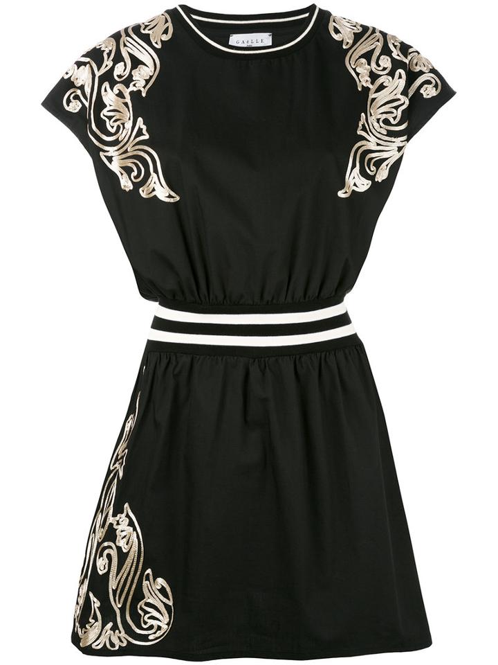 Gaelle Bonheur - Embroidered Details Dress - Women - Cotton - 0, Black, Cotton